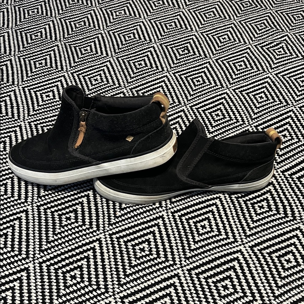 Sperry Black Ankle Boots with Tan Accents